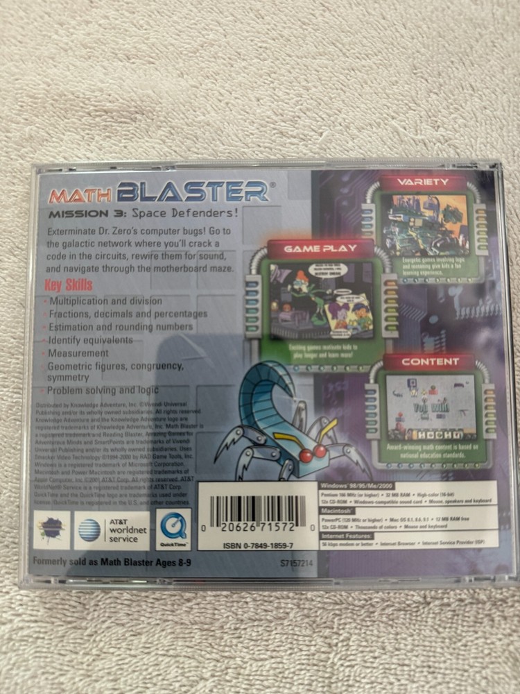 MATH BLASTER MISSION 3 SPACE DEFENDERS CD-ROM