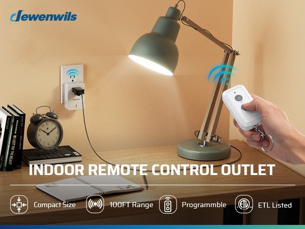 DEWENWILS Wireless Light Switch Kit Remote Control Outlet 100FT Range