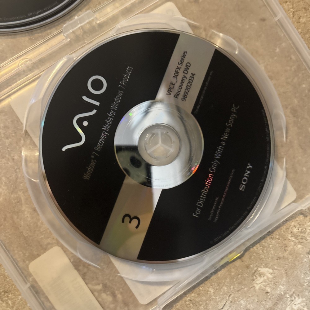 sony vaio windows 7 recovery