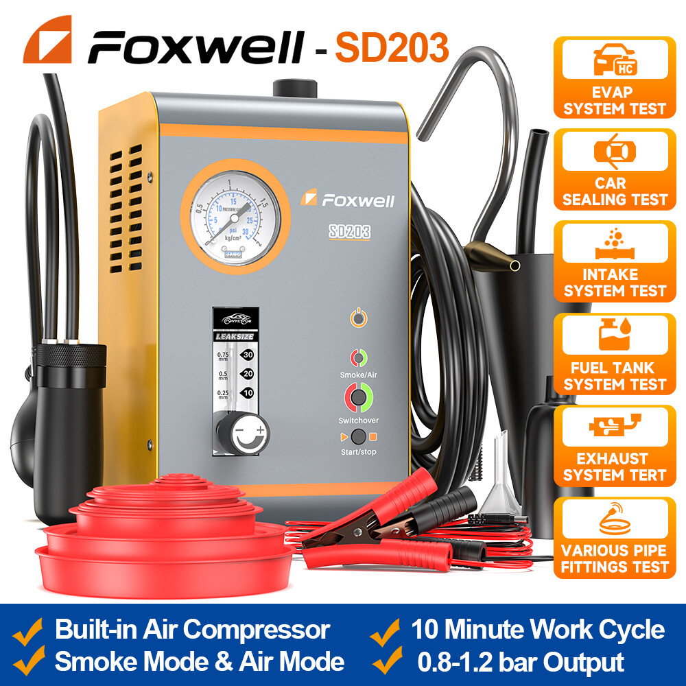 FOXWELL SD203 EVAP Smoke Machine Leak Tester Dual Mode Diagnostic Detection Kit