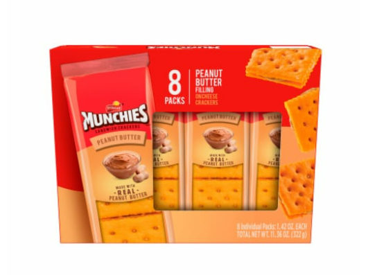 Munchies Peanut Butter Cheese Crackers Sandwich Crackers