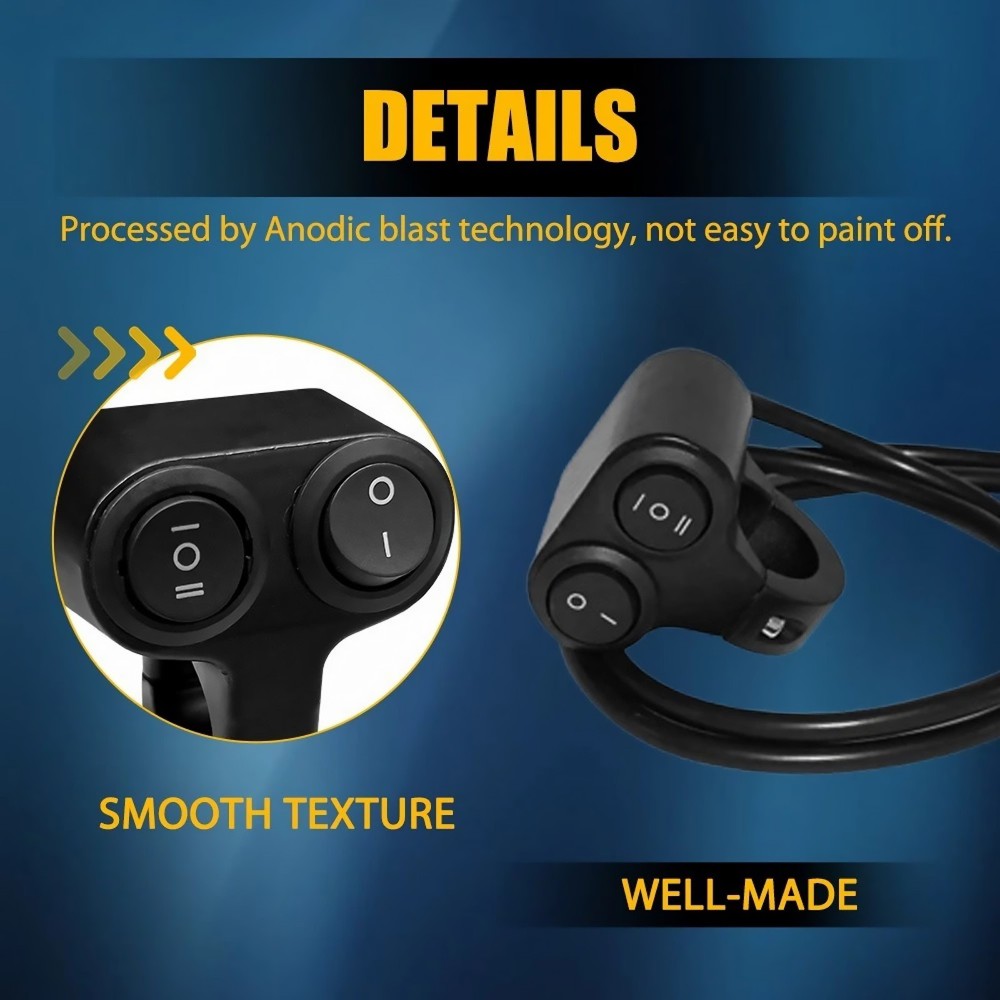 Motorcycle Handlebar 7/8" Dual Button On Off Switch For Headlight Spot Light New