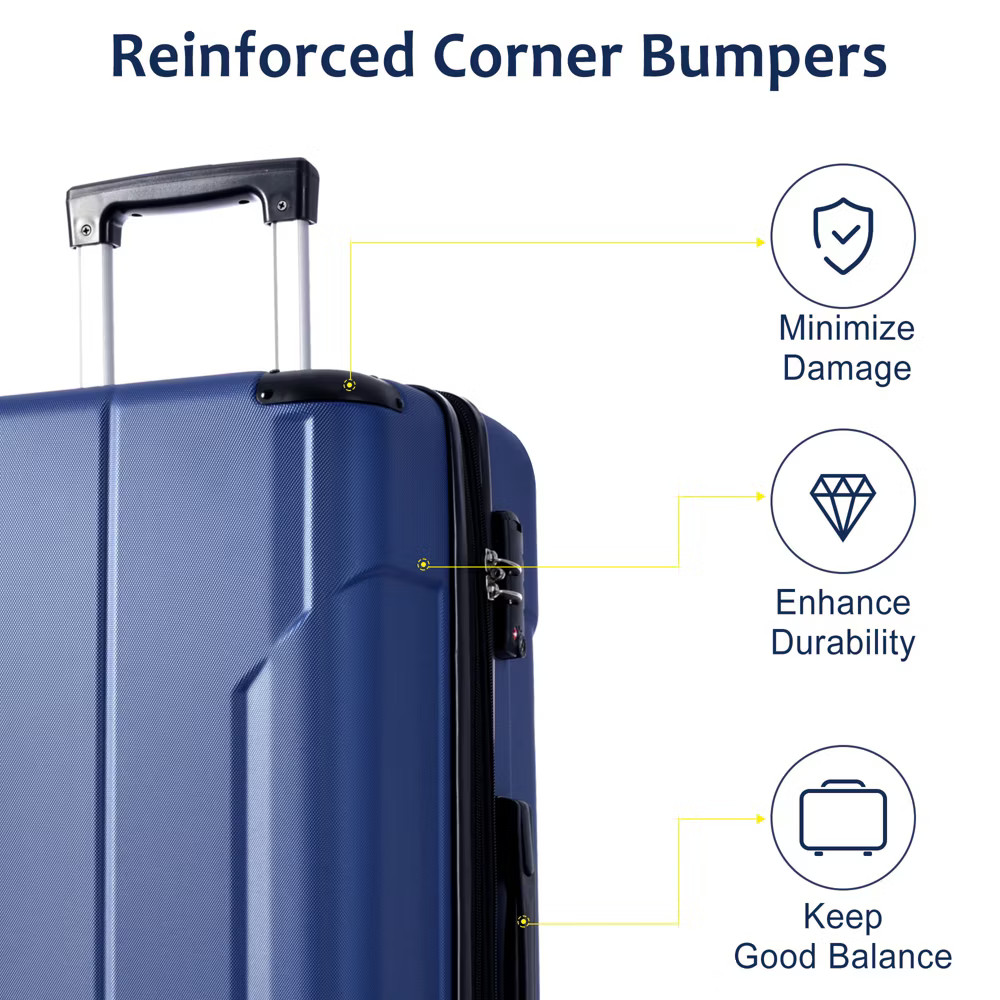 1 PC 28" Expandable ABS Hard Shell Luggage Set with Double Spinner