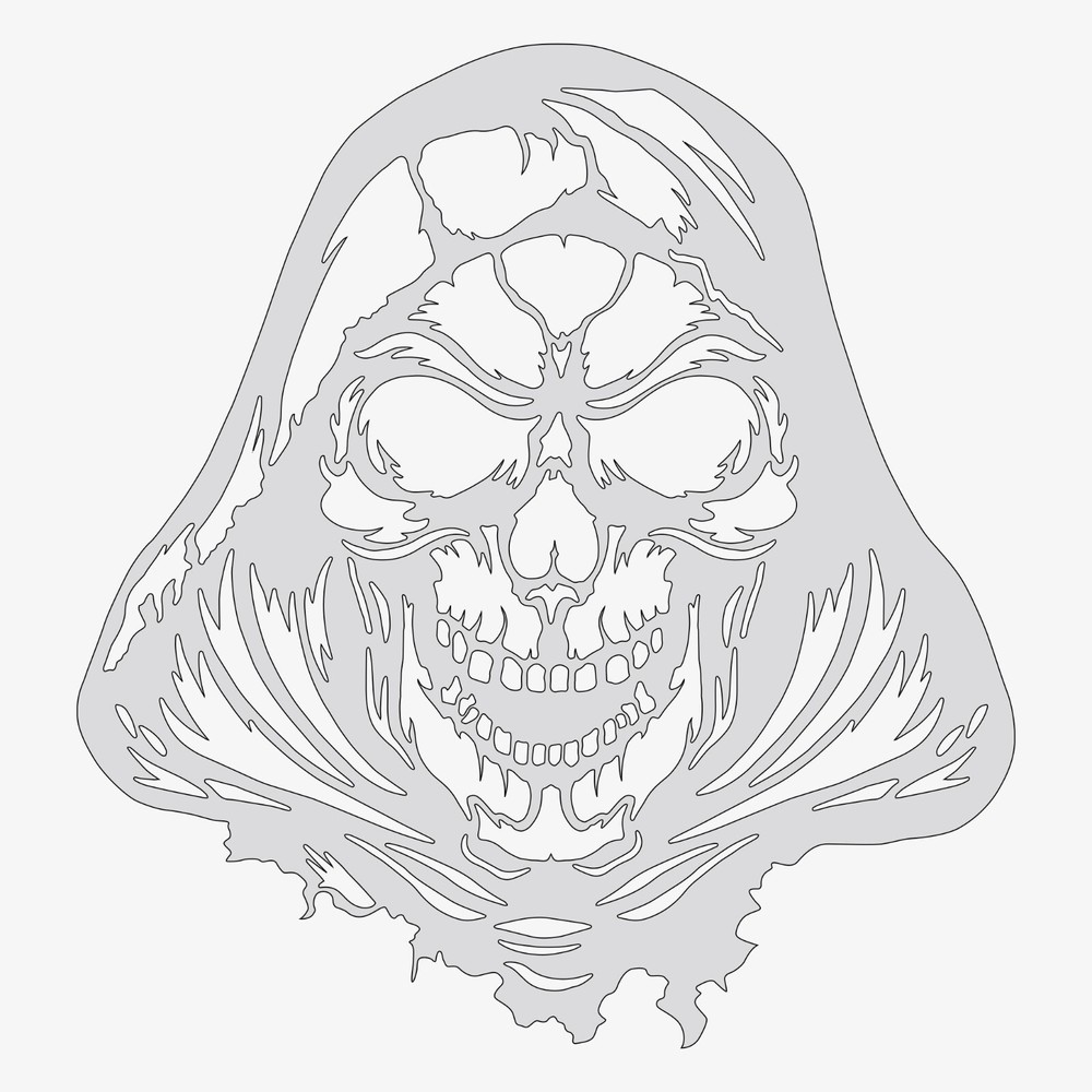 Reaper Skull #1 - Reusable Airbrush Stencil Template