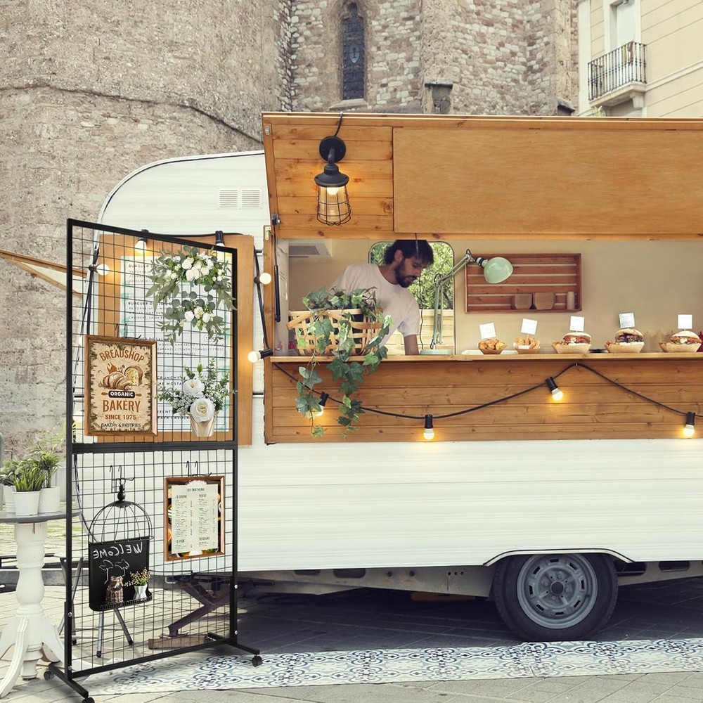 3'×6' Double-Layer Grid Panels for Display, Movable Gridwall Panels Tower