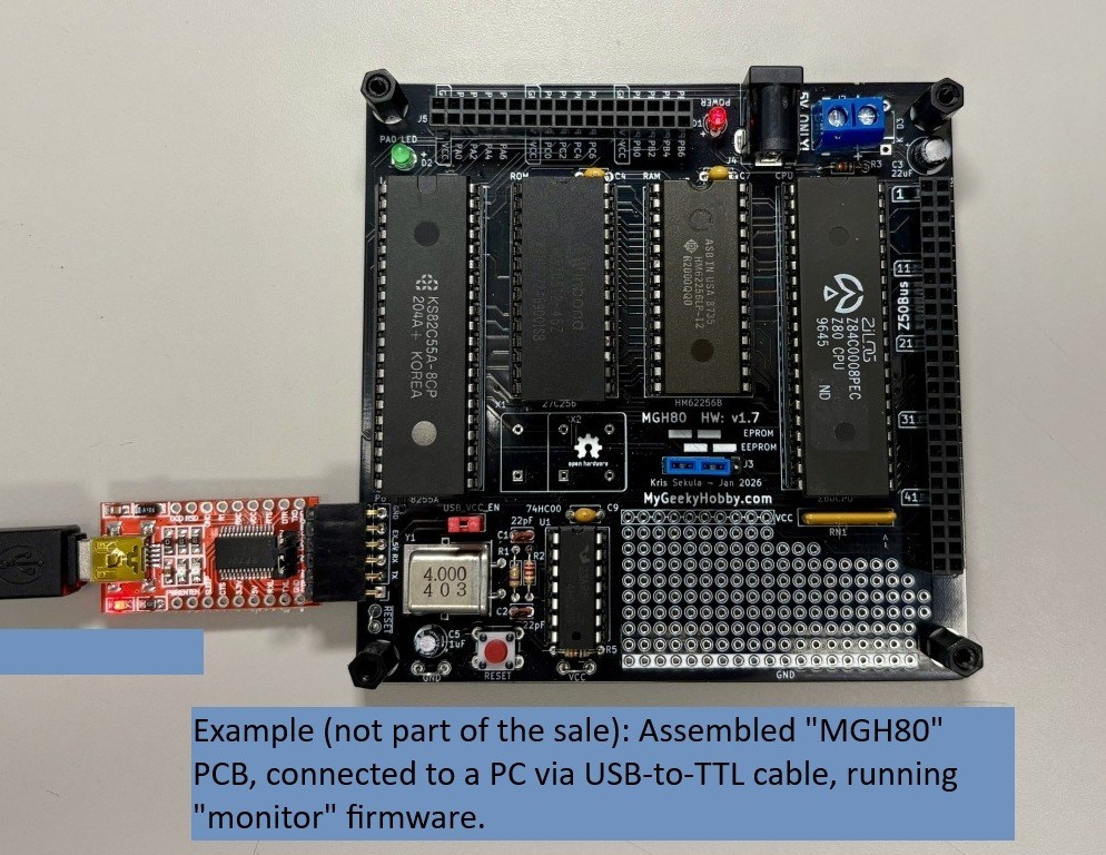 MGH80 - Z80 Single board computer set of 2 PCBs