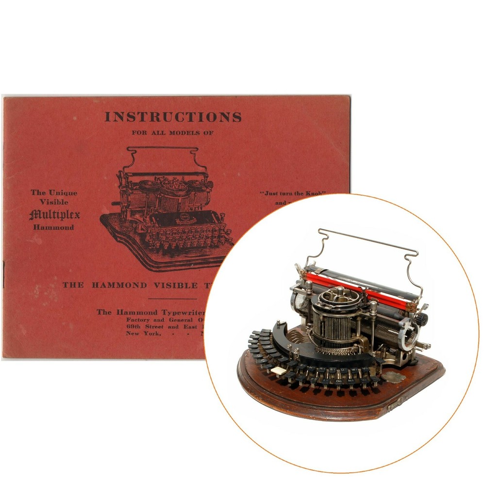 Hammond Multiplex Typewriter Instruction Manual User Repro Open Ideal Vtg