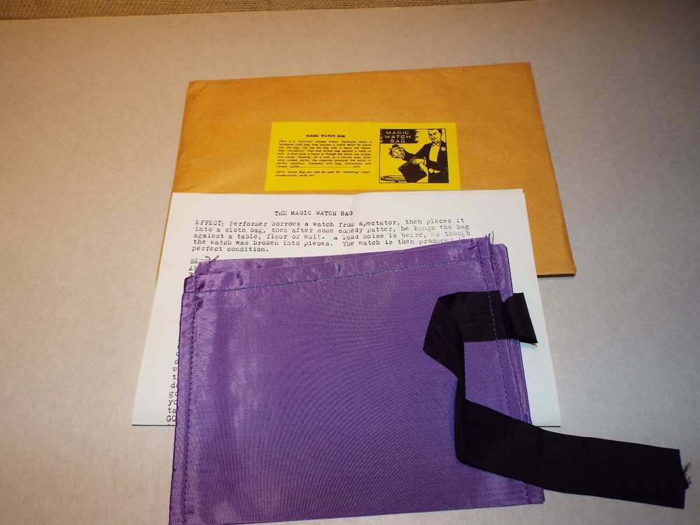 Magic Watch Bag EZ Magic D Robbins & Co Routine Effect Trick Vintage