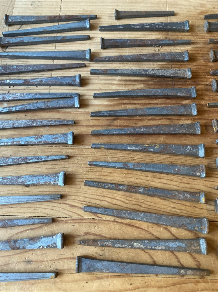 vintage square cut nails 60 unused 3” long
