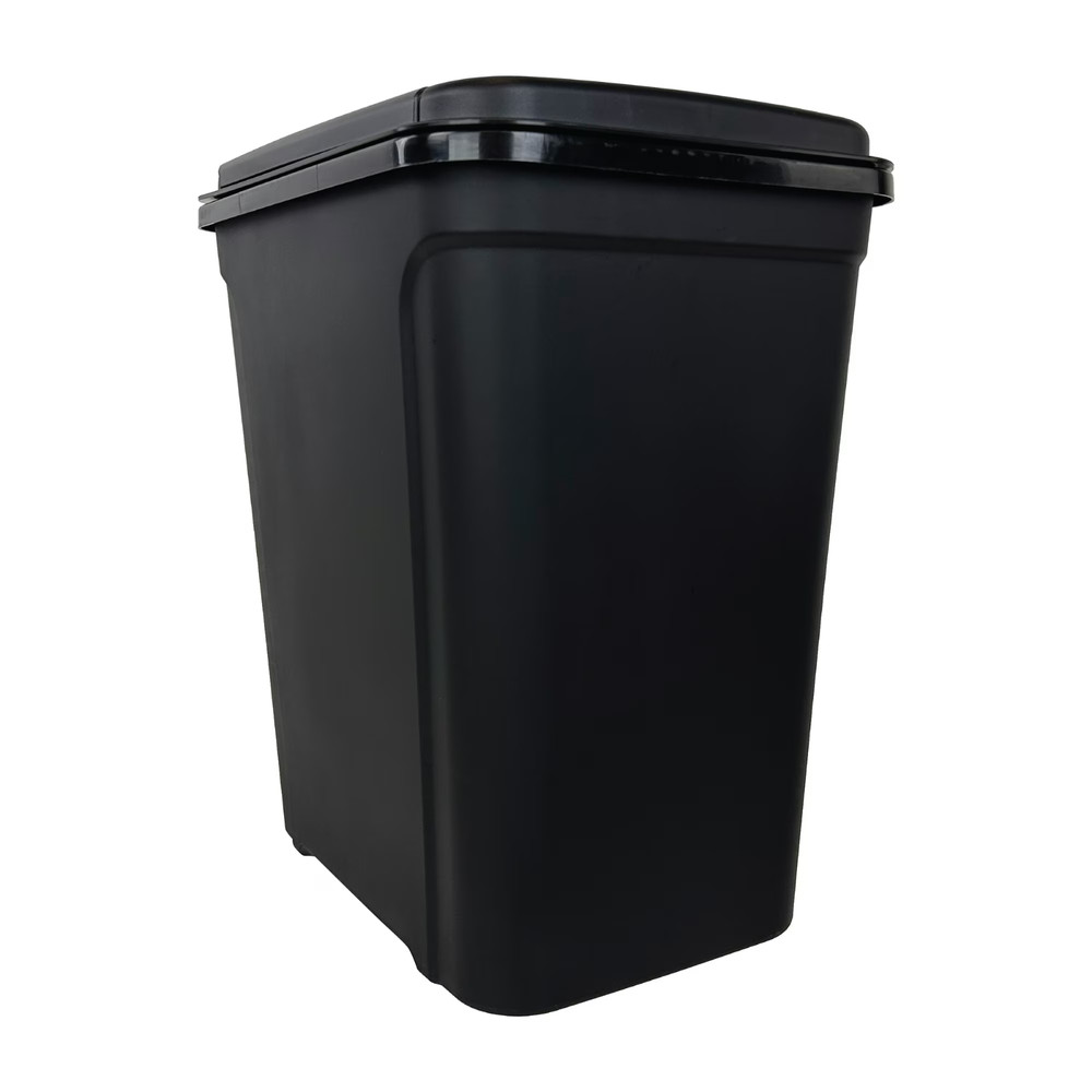 Kitchen Trash Can, 7.6 Gallon Plastic Garbage Bin with Touch Top Lid, Black
