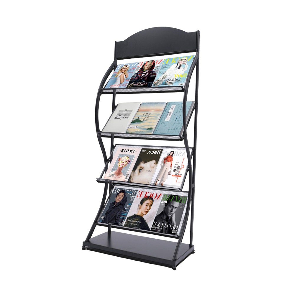 Book Shelf Rack Floor Multi-layer Storage Display Rack Newspaper Comic Display