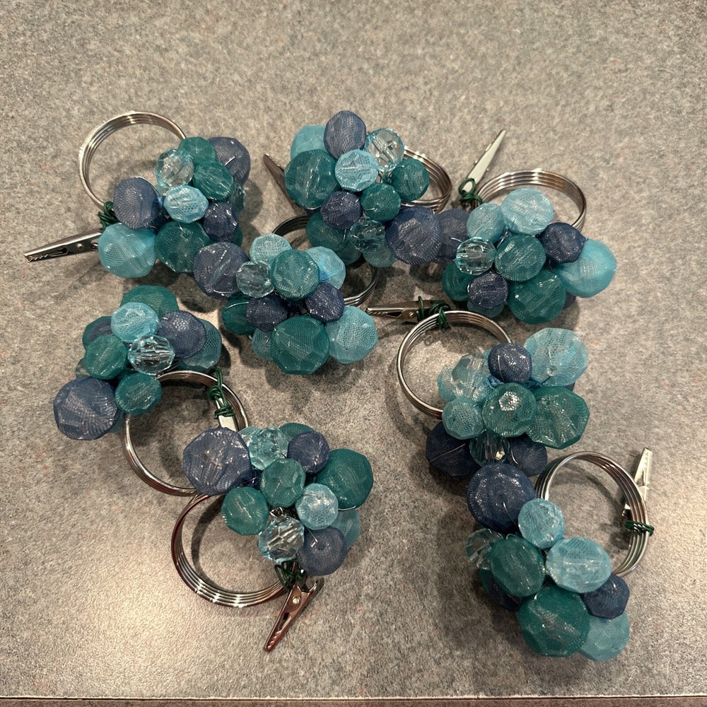 8 2” Blue And Green Rings with Clips