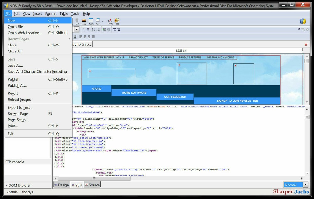 NEW & Fast Ship! KompoZer Website Developer / Designer HTML Editing Software Mac