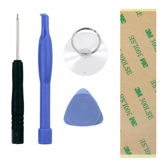 Original Wiko Thin 2 Black Touch Screen Glass + Sticker Tools