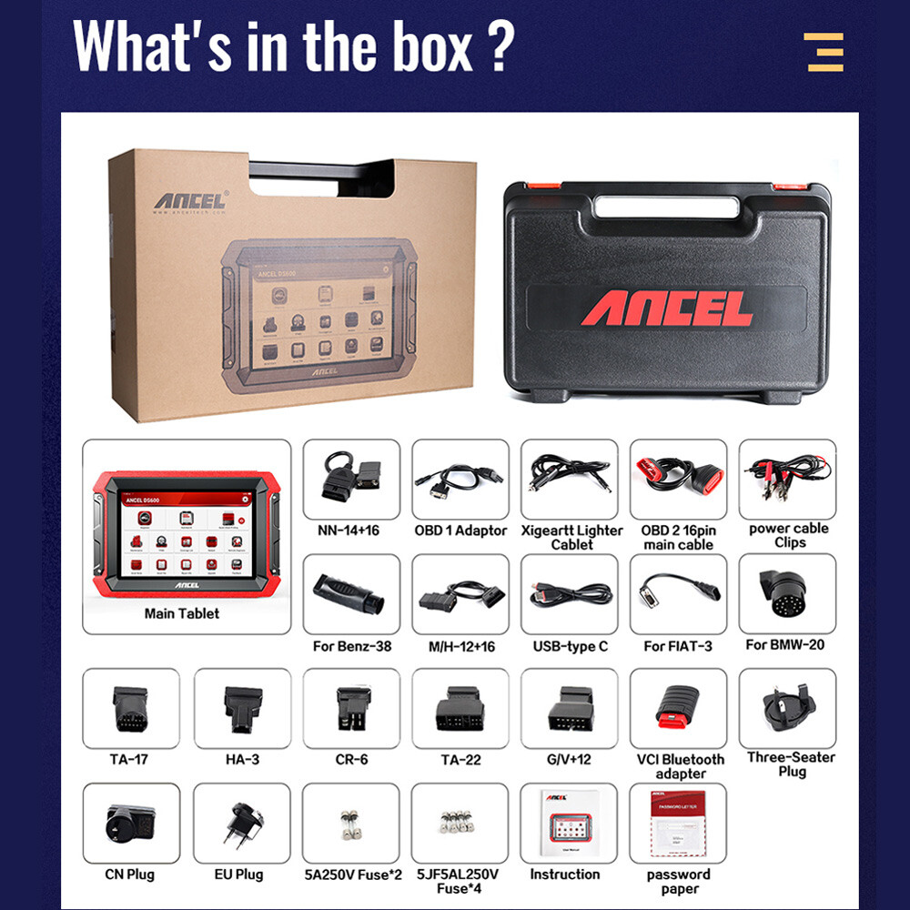 ANCEL DS600 All System Car OBD2 Scanner Diagnostic Bi-directional K-ey Coding