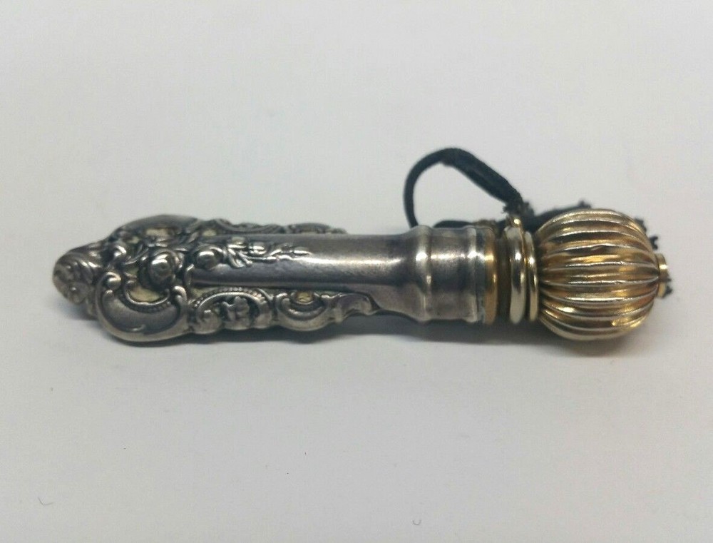 Art Noveau style Solid Sterling Silver Perfume Scent Bottle 3''