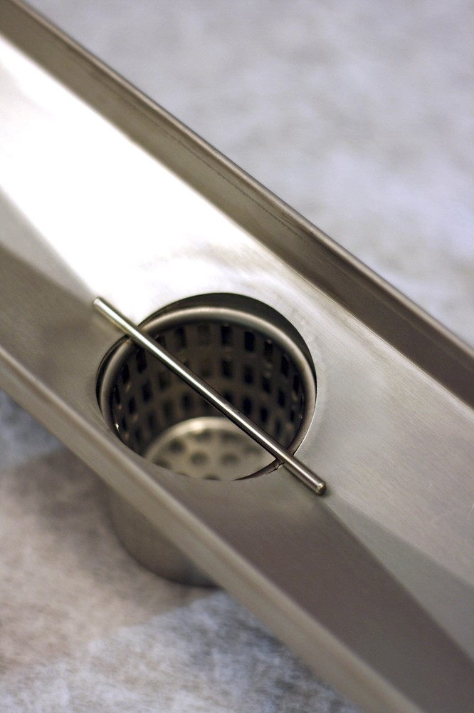 Novalinea - 44 Inch Linear Shower Drain with Brick Pattern Grate