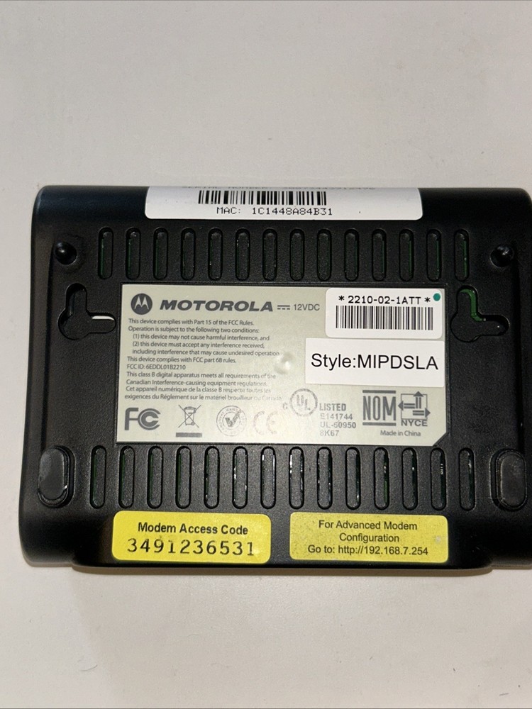 Motorola DSL Modem - Model 2210-02