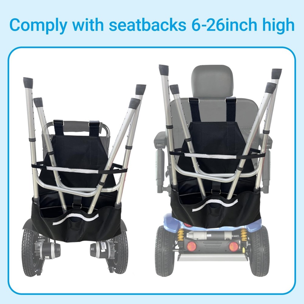 Walker Holder for Mobility Scooters & Power Chairs - Rollator Stand Support S...