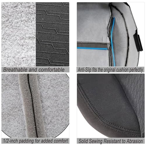 Black #19C Front Driver Side Bottom Replacement Cloth Seat Cover Compatible