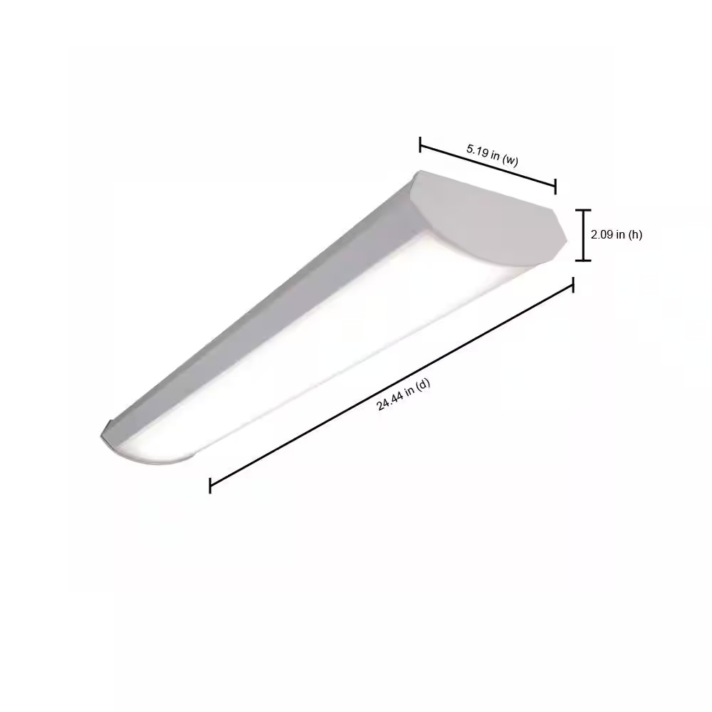22-Watt 2 Ft. White Integrated LED Low Profile Wraparound Light