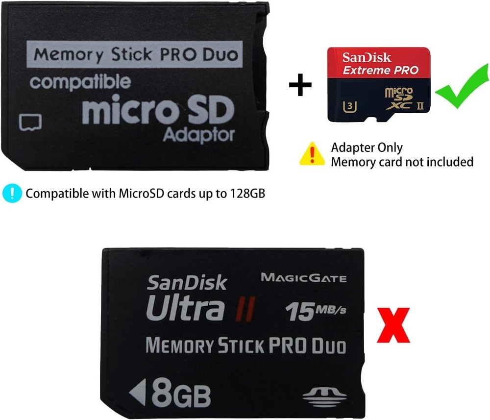 PSP Adapter TF To MS Reader Micro SD Adapter Memory Stick MS Pro Duo Converter