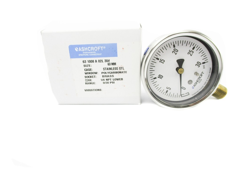 ASHCROFT 631008A02L30# 0-30PSI NSMP