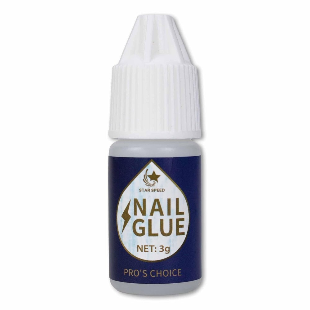 3g Nail Glue, Plastic Bottle, Colorless Liquid, 5 Count