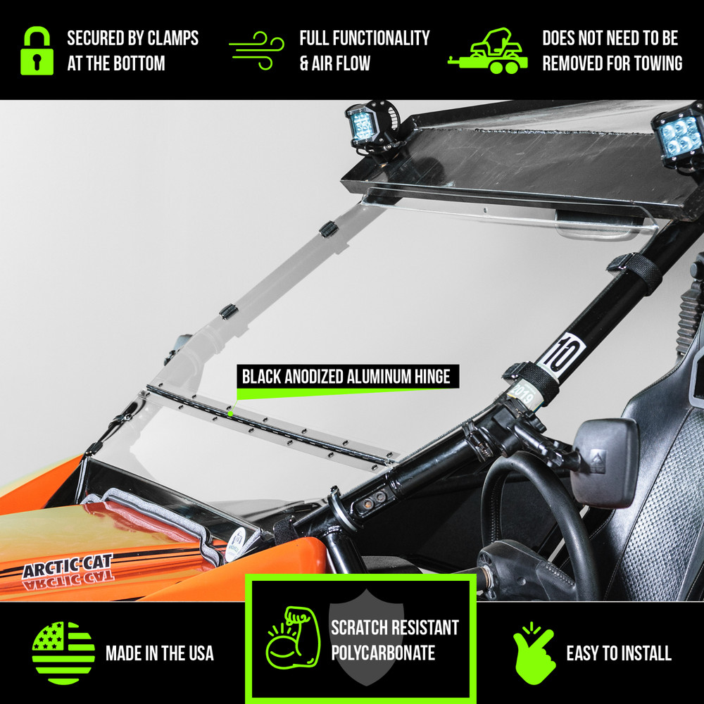 TERRARIDER ARCTIC WILDCAT TILTING UTV WINDSHIELD - AR 3/16"