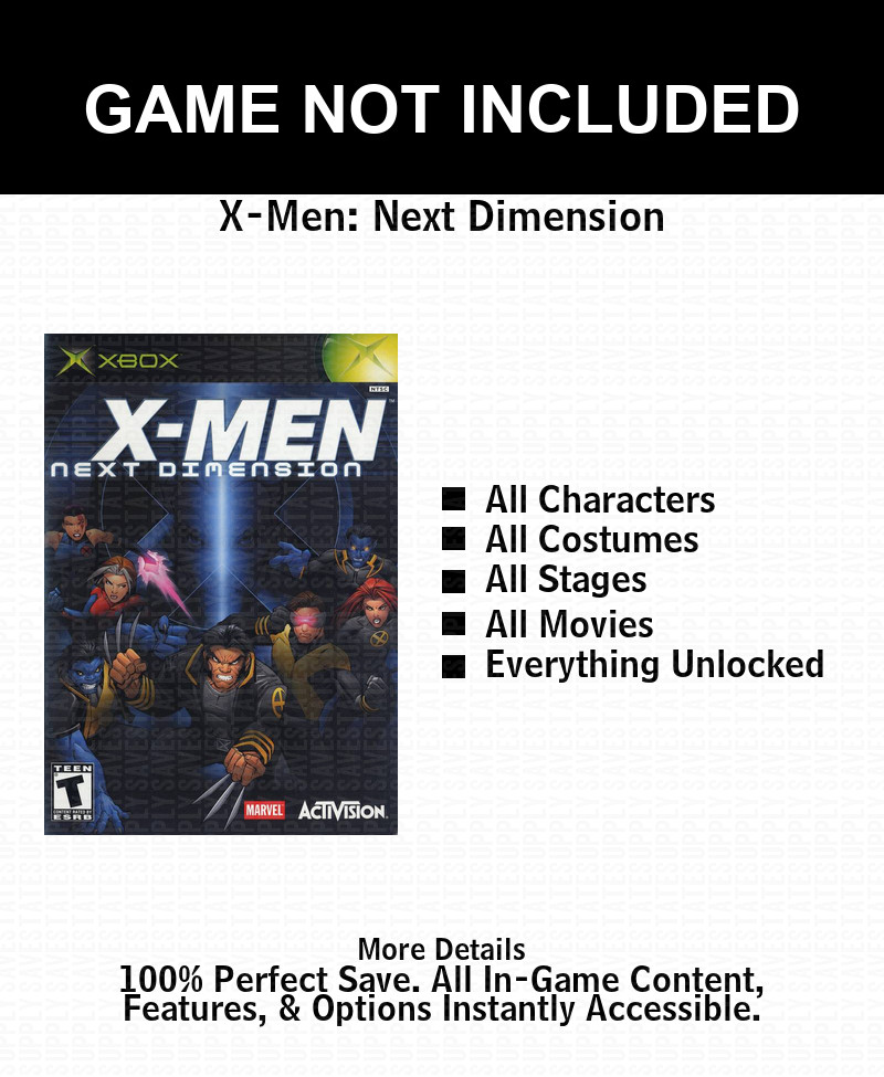 X-Men: Next Dimension   100% Complete All Xbox USB Saves
