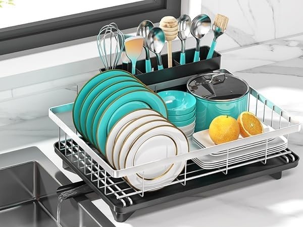 Dish Drying Rack Space-Saving Dish Racks Kitchen Counter Rustproof Drying Rack