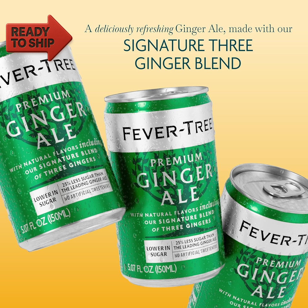 Fever Tree Ginger Ale - Premium Quality Mixer - Refreshing Beverage for Cocktai