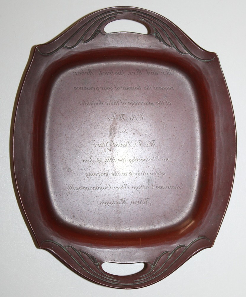 Hammered Solid Copper Invitation Art Deco