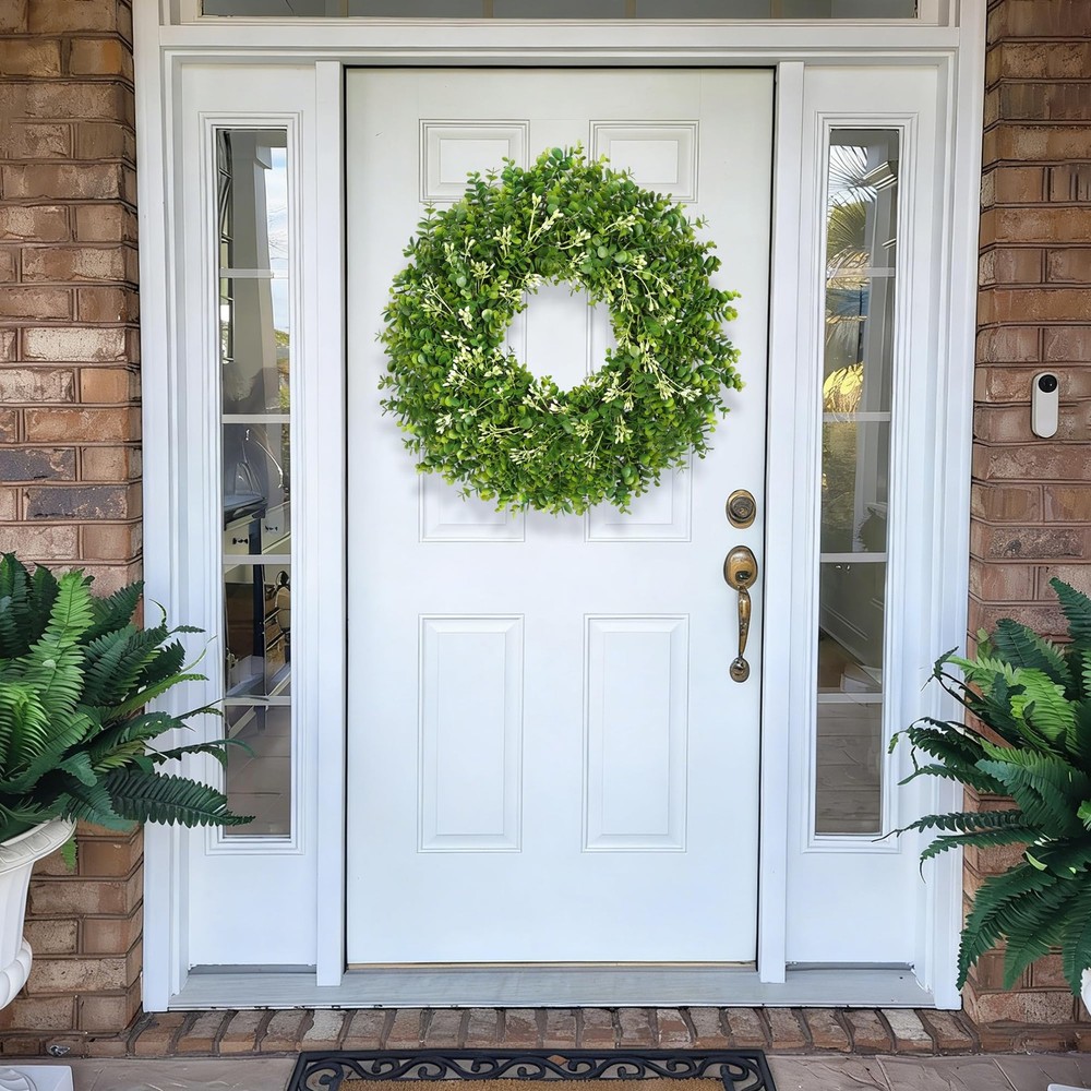 26 Inch Large Greenery Eucalyptus Boxwood Wreaths Artificial Easter Summer Sp...