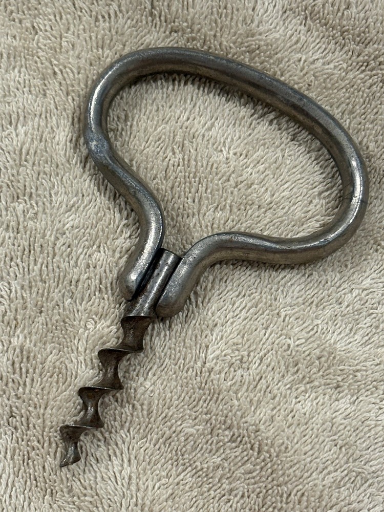 Antique Vtg Folding Pocket Corkscrew Bottle Opener