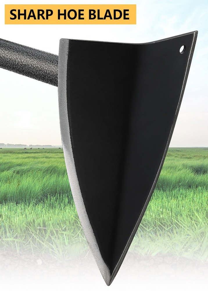 Hoe Garden Tool, Triangle Hoe Gardening Weeding Tool, 60" Long Handle Heavy D...