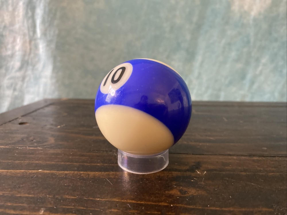 Vintage Number 10 Blue Striped Pool Ball Replacement Billiards