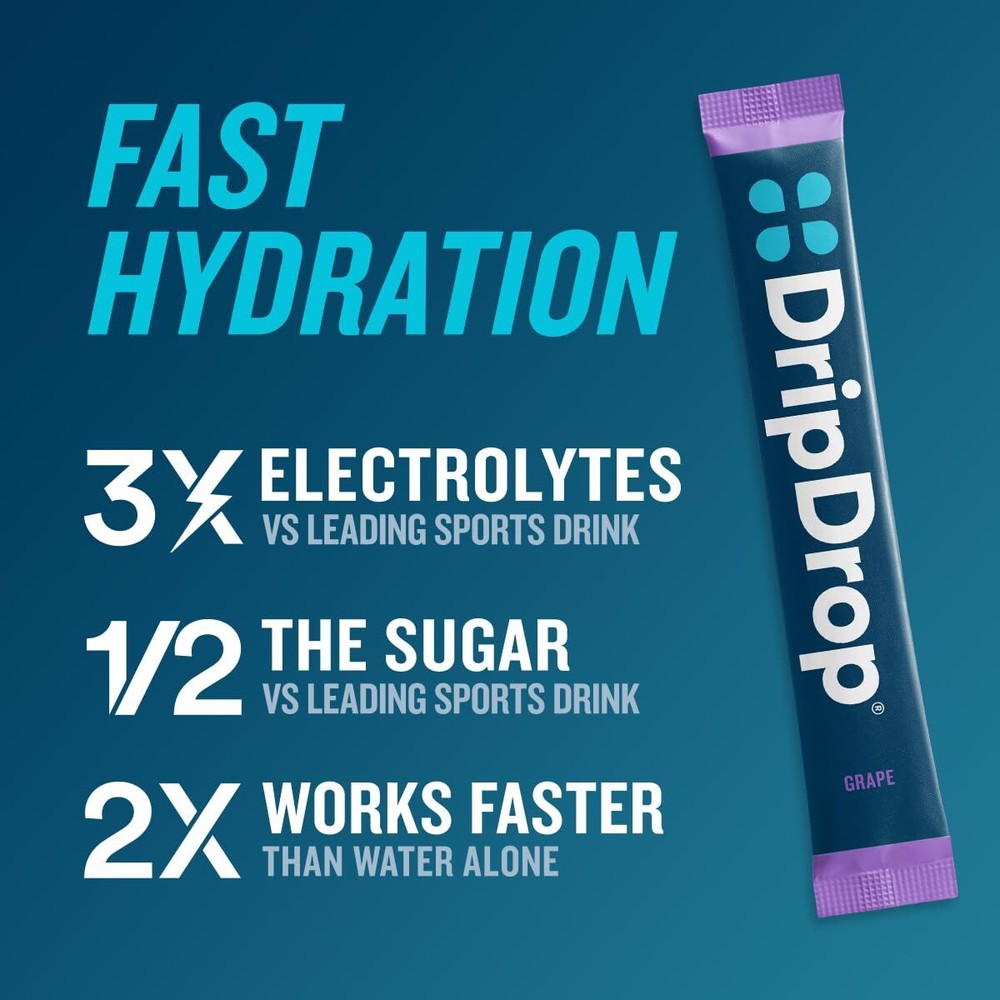 DripDrop Electrolyte Hydration Drink Mix 16 Servings Fast Hydration Variety Pack