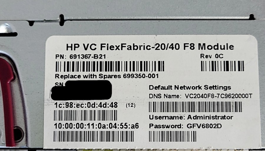 HP 691367-B21 VC FlexFabric-20/40 F8 Module SEE NOTES