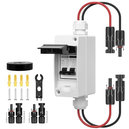 Solar Panels Disconnect Switchmp DC Solar Shut Off Switch Box & Wire 400V 63A