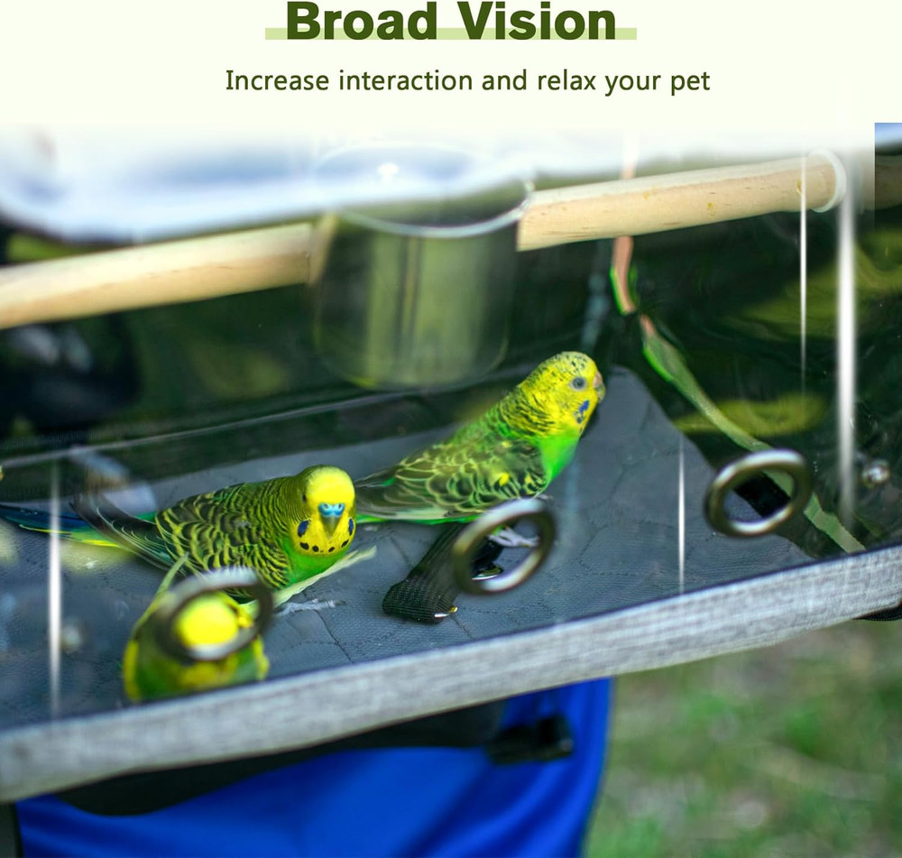 Bird Carrier Backpack, Parrots Bird Backpack with Visible Window, Adjustable Hei
