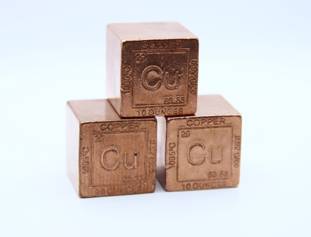 3 pack, 10 oz. Copper Cube (30 oz Total), Elemental Design, .999 Fine