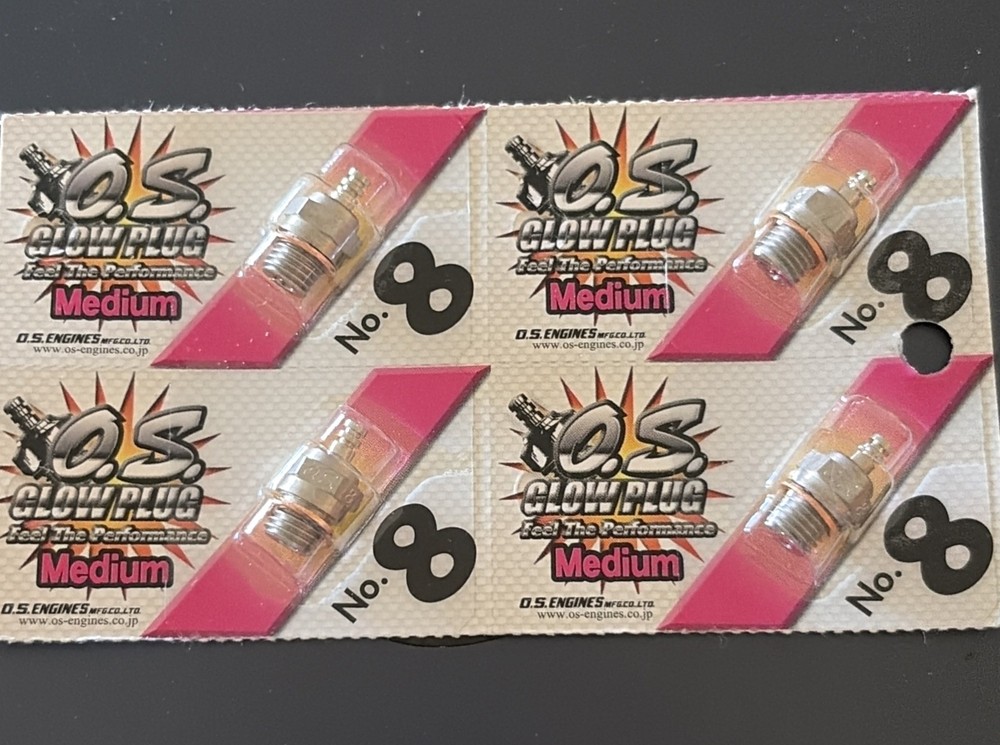 O.S. Engines No.8 Medium GLO PLUGS-(4) Pack