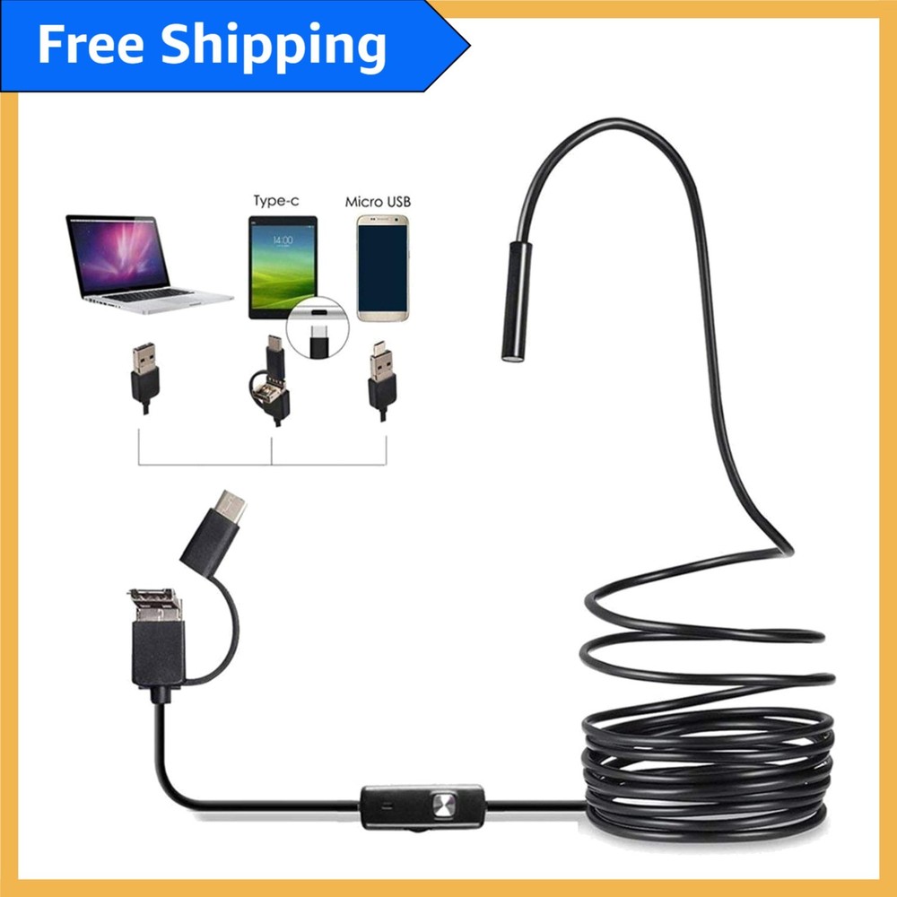 Flexible USB Endoscope Inspection Camera for Android & PC - 6 LED Waterproof