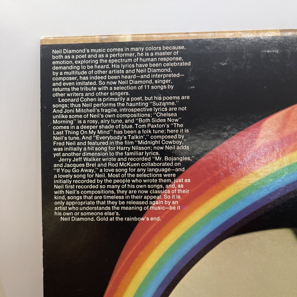 NEIL DIAMOND RAINBOW VINYL RECORD ALBUM
