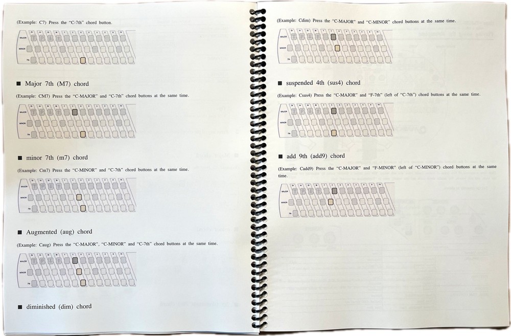 OMNICHORD OM-108 MANUAL INSTRUCTIONS OWNERS QUICK REFERENCE CUSTOM BOUND BOOKLET