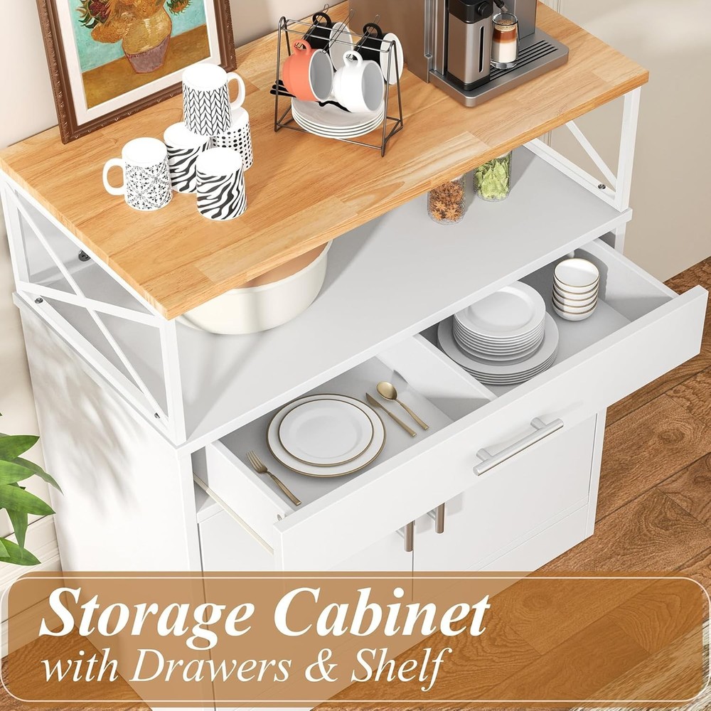 Kitchen Buffet Cabinet W/ Adjustable Shelf Modern Kitchen Storage Bar Cabinet