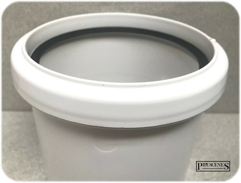 110mm Soil Pipe Single Socket - Glued to Pushfit Adaptor Coupling Joint WHITE