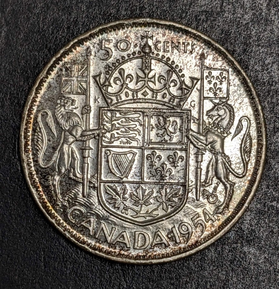 1954 Canada Silver Half Dollar Elizabeth II