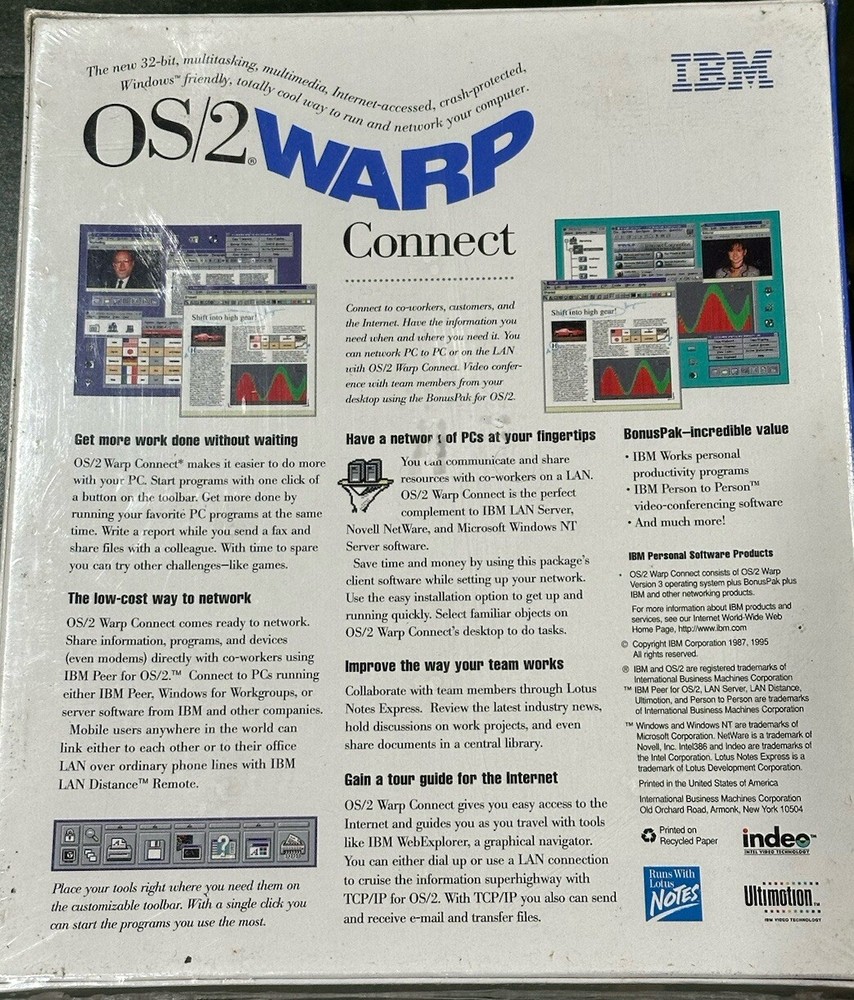 IBM OS/2 Warp Connect Version 3 CD-Rom Vintage Computer Software *New & Sealed*